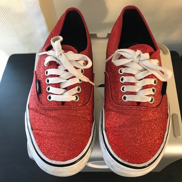 Vans Shoes - Red glitter Vans